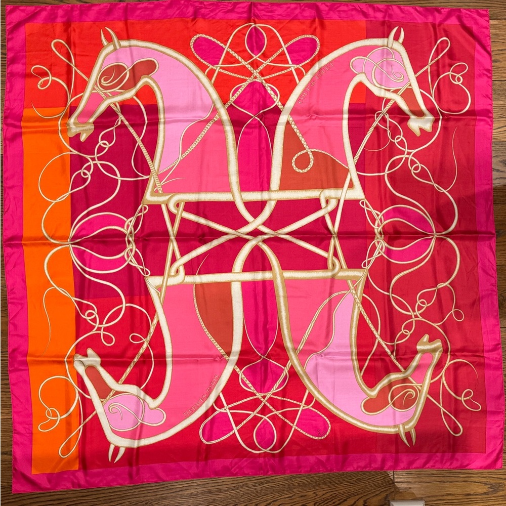 Hermes exquisite Coup de Fouet Vibrant Silk Scarf Limited edition